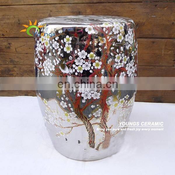 Mix Color Glazed Chinese Garden Ceramic Drum Stool For Retail And Wholesale