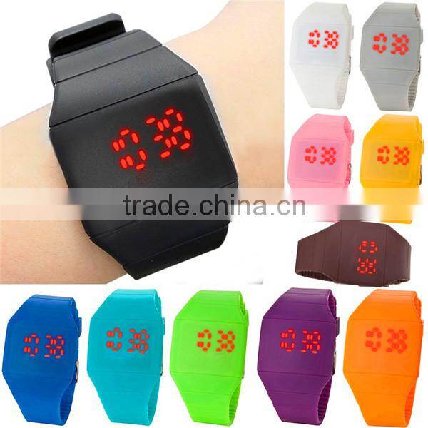 Silicon watch waterproof popular mens led digital watches