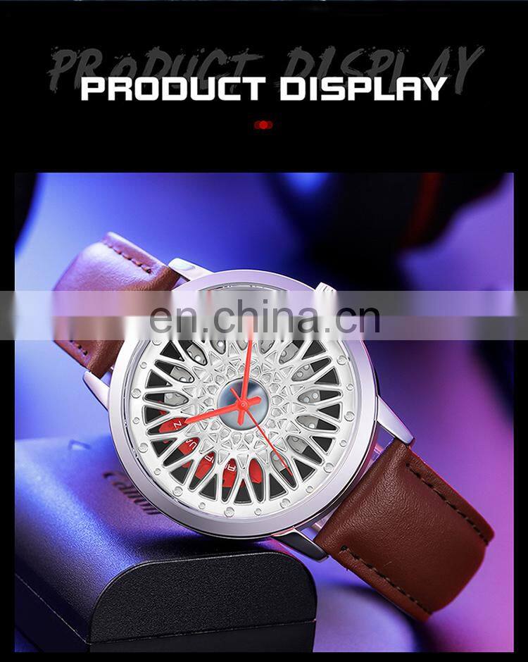 SANDA P1060 Quartz watch for men fashion sport unique dial style leather modern watch winder box