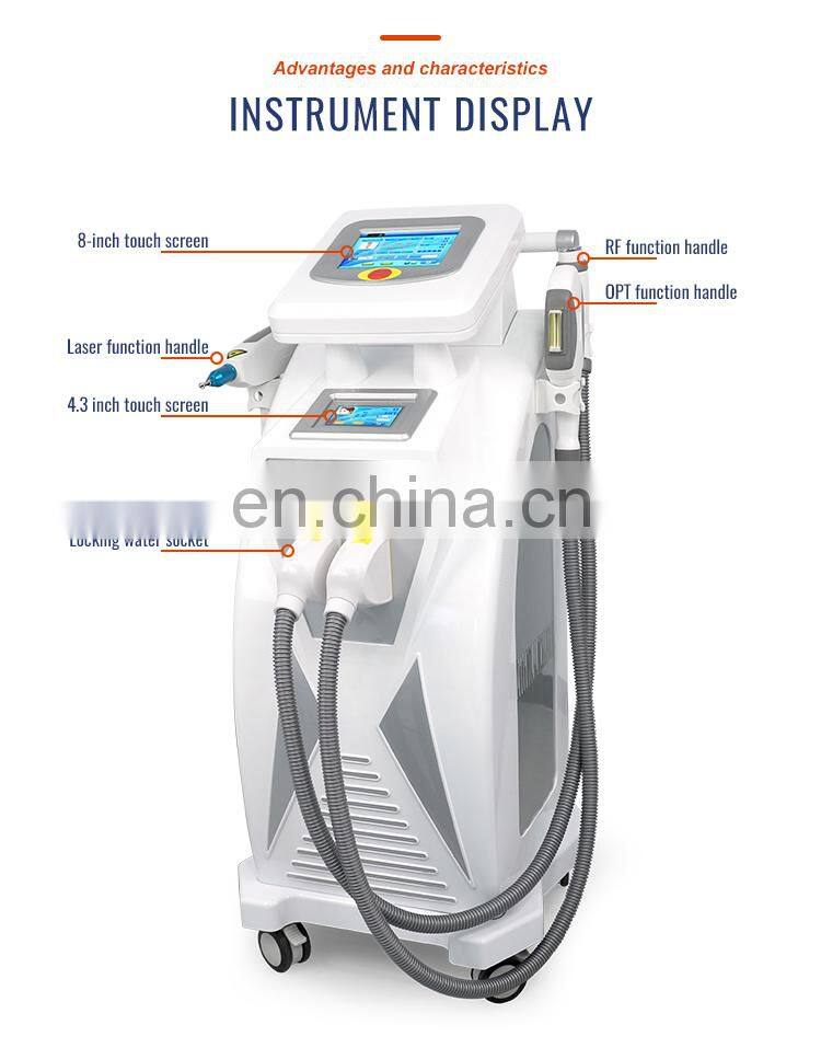3 in 1 Multifunction Elight IPL RF ND Yag Laser hair removal machine tattoo removal machine