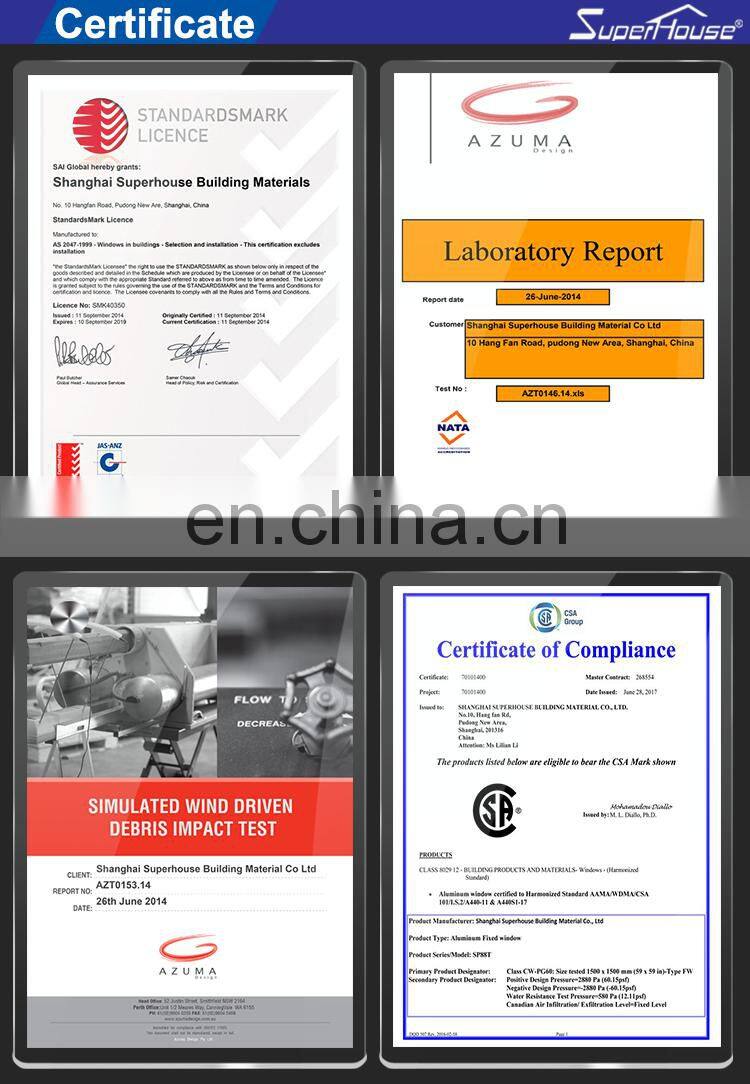 Superhouse Hot Sell High Quality Aluminium Fram Large View With Retractable Scree Sliding Glass Folding Door Window