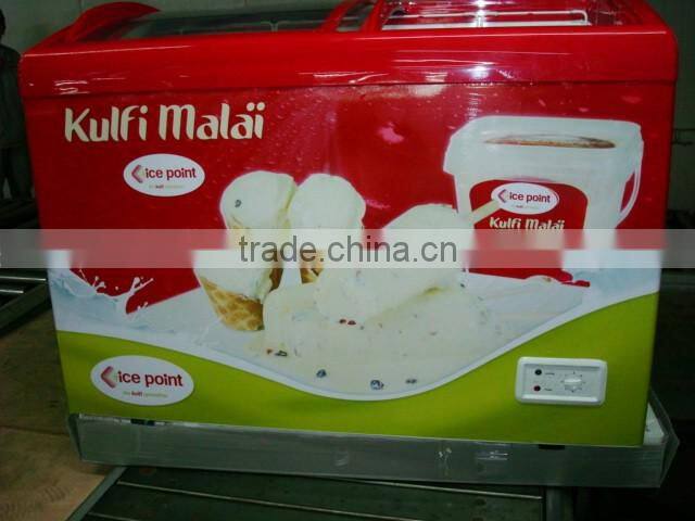 Commercial quick freezing glass top ice cream chest deep freezers