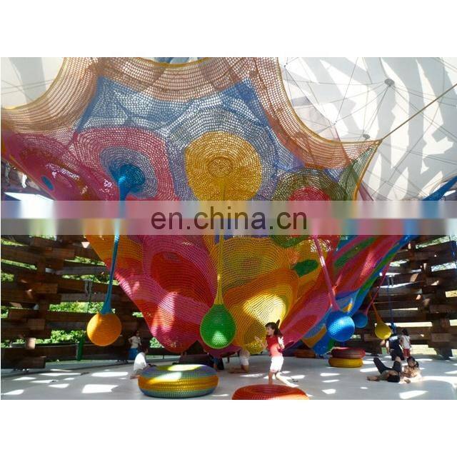 Fun Play Equipment Indoor Playground Crochet Climbing Rainbow Net For Kids