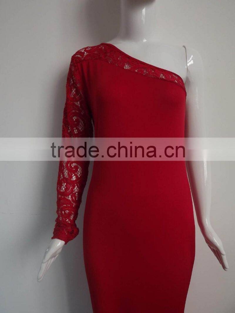 Ladie fashion dress Long Sleeve evening dress sexy free prom dress