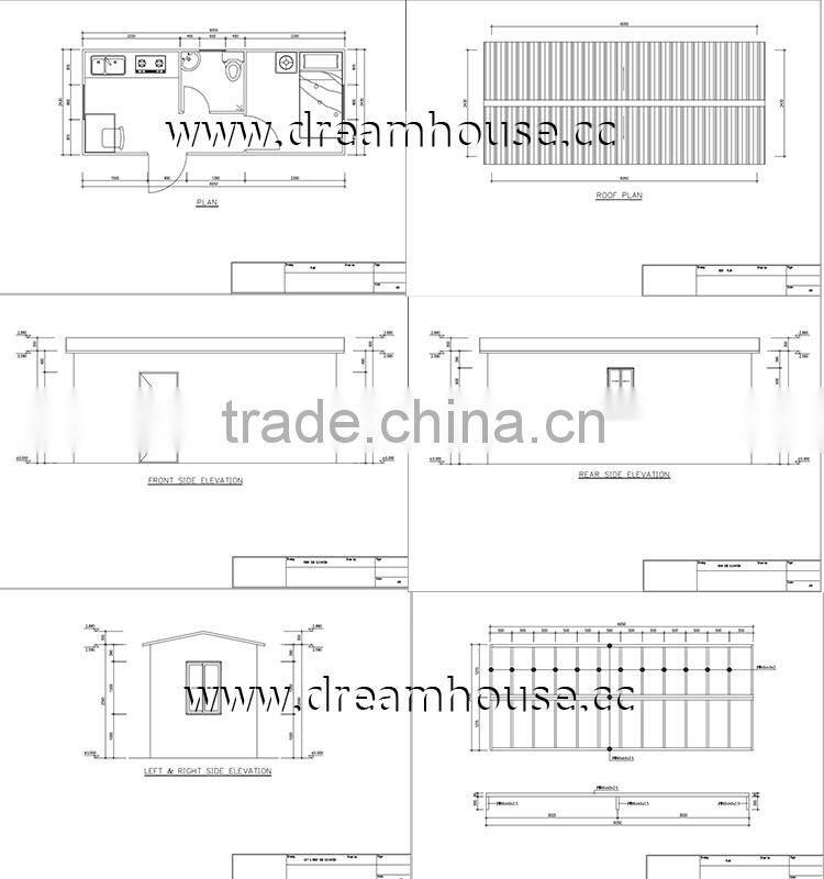 high quality container homes/prefab cabins granny flat container homes for sale/cheap prefab houses With Side Corridor