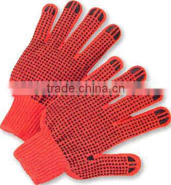 Colorful pvc dot gloves, pvc dot working glove, polka dot gloves