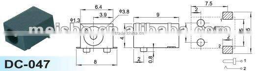 Universal male 1.3mm dc jack for laptop
