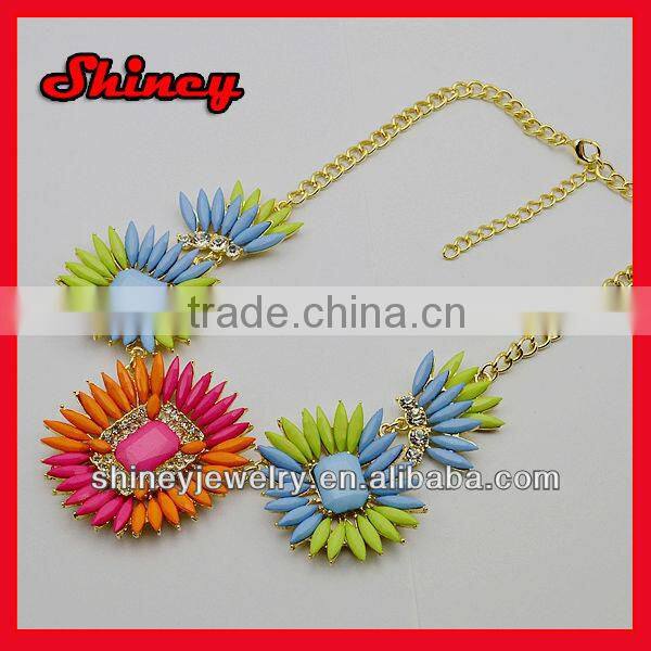 2014 new design fashion jewelry stand out germanium statement necklace jewelry