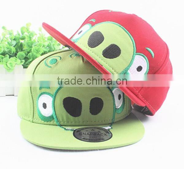 Latest Cute Elephant Embroideried Flat Brim Children Kids Cricket Cap