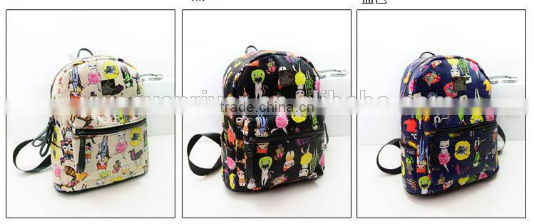 Newest Design Scrawl Backpack/PU Leather School backpack/Funny Backpack
