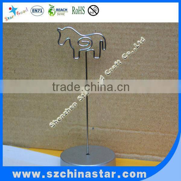 120cm height silver circle place card holder custom animal shape clip