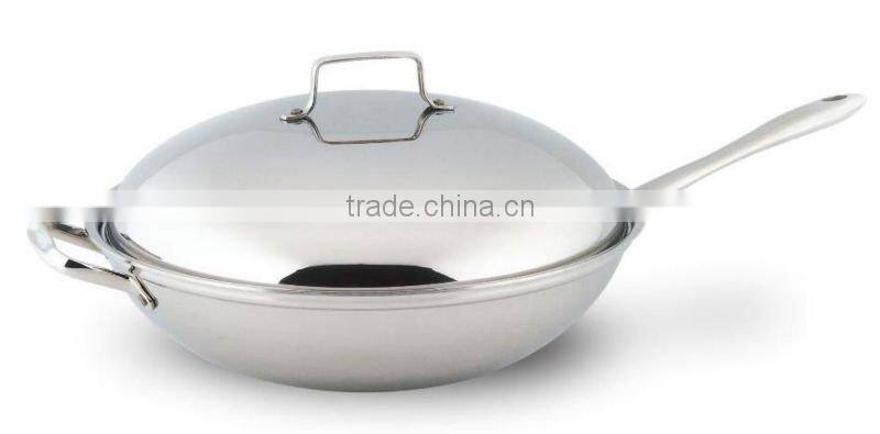 SA-12080 Tri-ply Stainless Steel Wok / Chinese wok