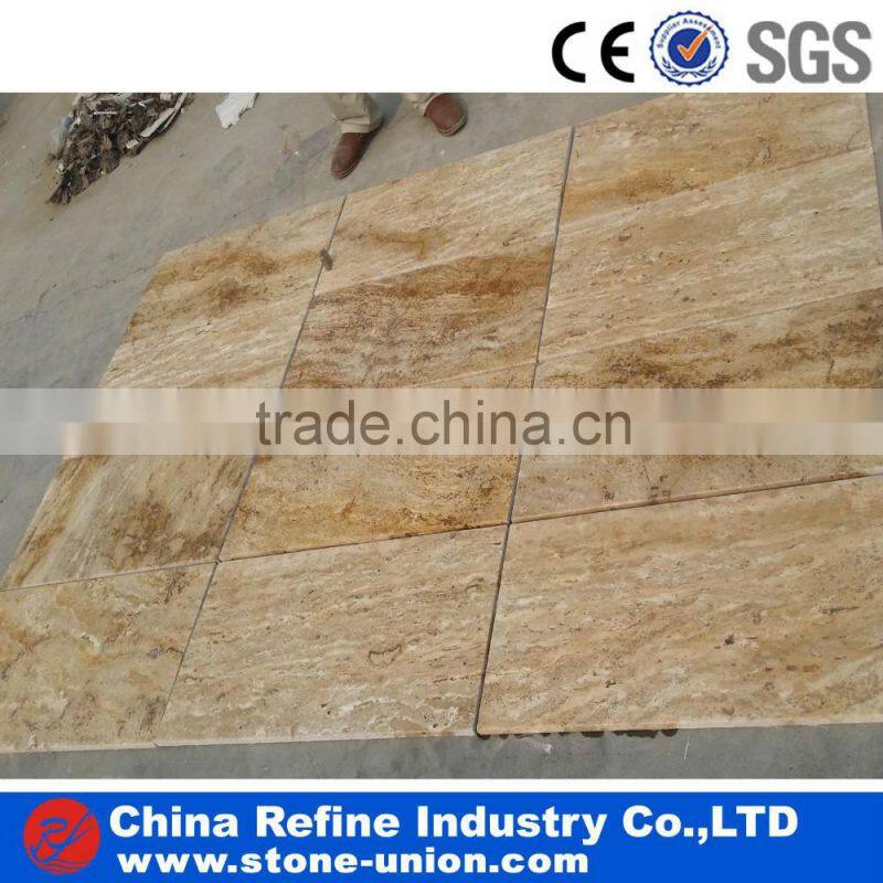 Golden travertine tile