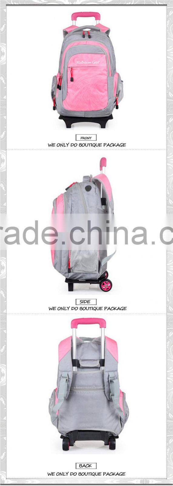 New student school trolley bag cheap girls trolley bag