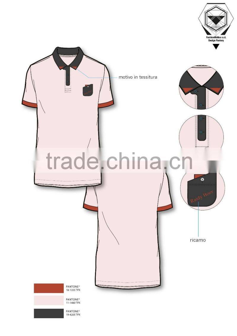 Men's polo shirt solid color italy design pinkt shirt ODM service