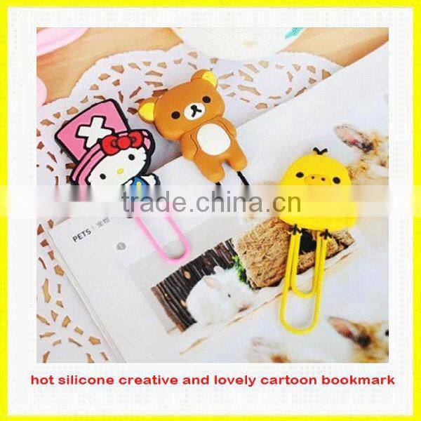 hot new product silicone creative and lovely cartoon bookmarks