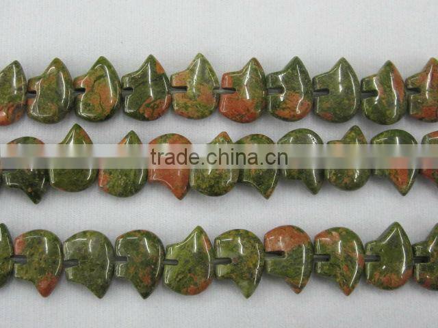 Wholesale 13x 18mm natural Unakite bear beads
