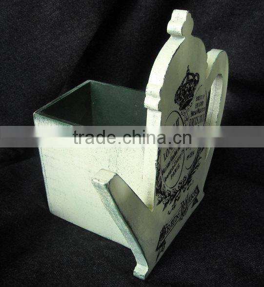 Shabby chic cup shape wood storage box