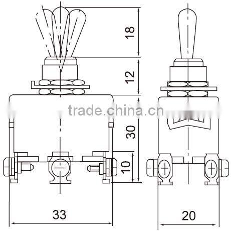 CNTD Wholesale China Products Double Pole ON-OFF-ON 6 Pin Toggle Switch 15A