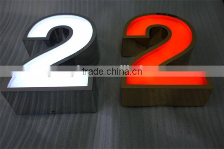 Friendly led mirror stainless steel letters signboard