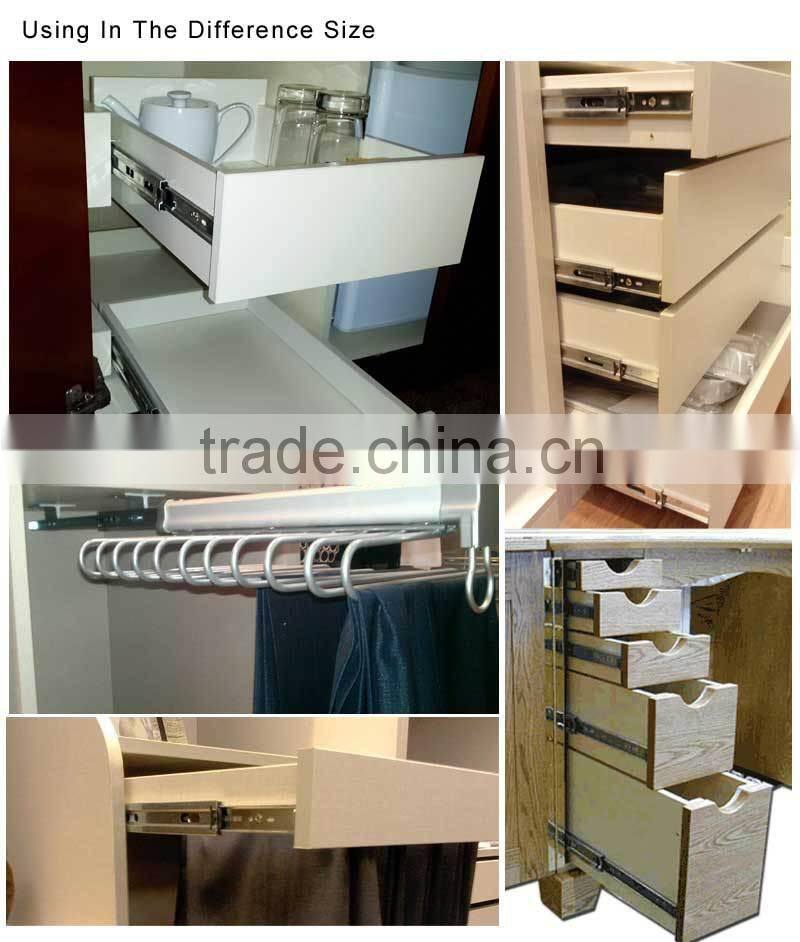 Guang Dong factory good quality 3-4 balls Full extension ball bearing drawer slides