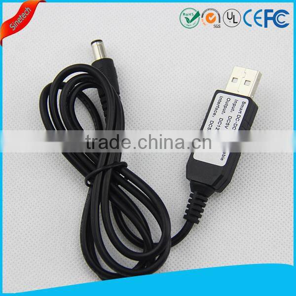 USB DC 5V to 12V Step-Up 2.1mmx5.5mm Plug Converter Adapter Cable