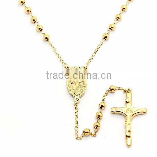 christian prayers rosary gold in stainless steel cross religious pendant beads wholesale rosario argentina pray to god