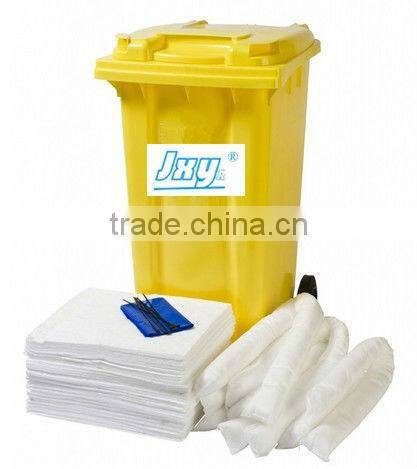 White 240ltr Mobile Bin Spill Kit Oil Only