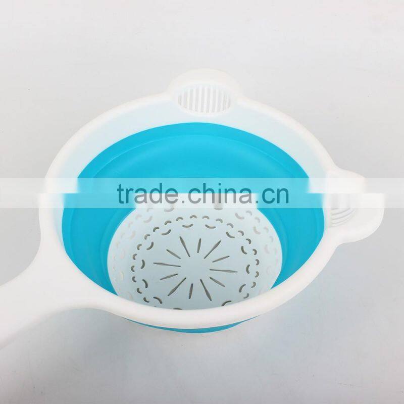 China manufacture cartoon shaped eco-friendly Collapsible Strainer with handle