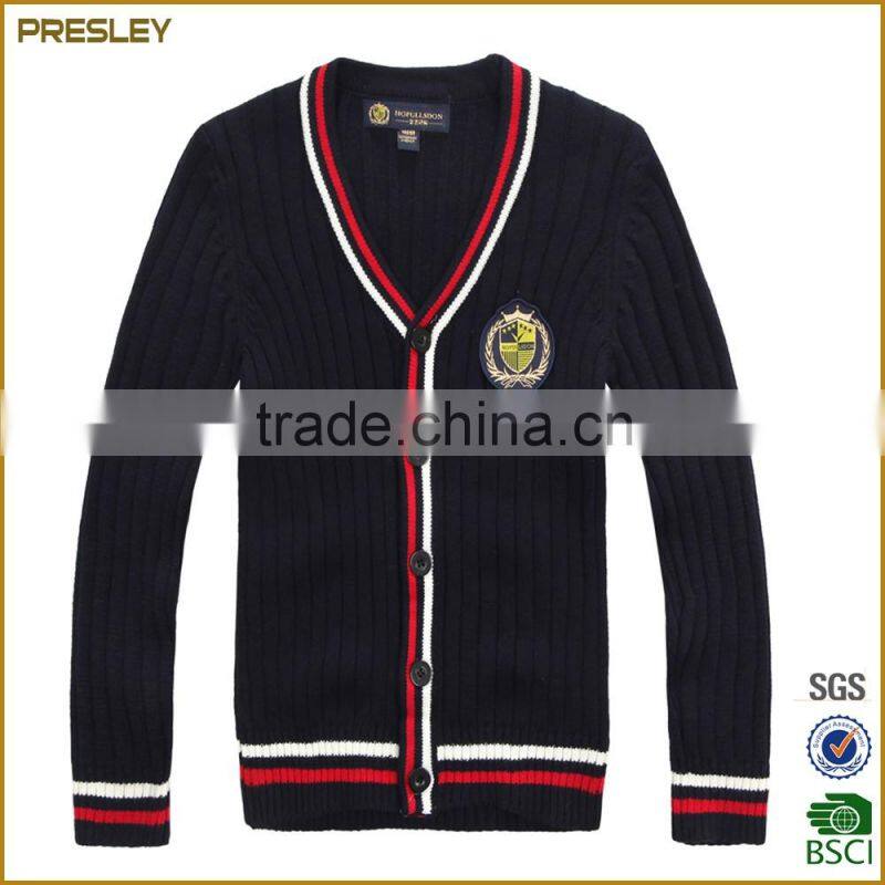 Presley oem high quality sweater cardigan children plain knited sweater school cardigan