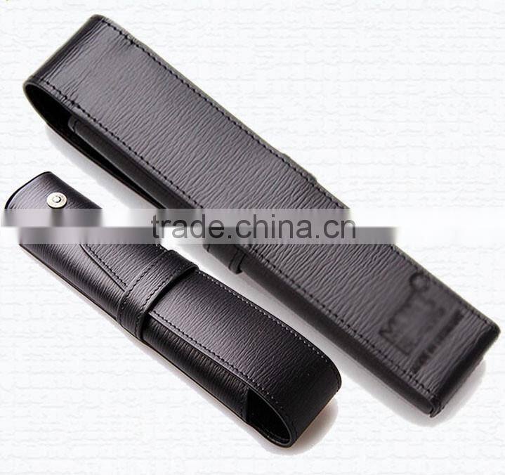 real leather pen holder pouch case in multi color with logo,pen bag leather