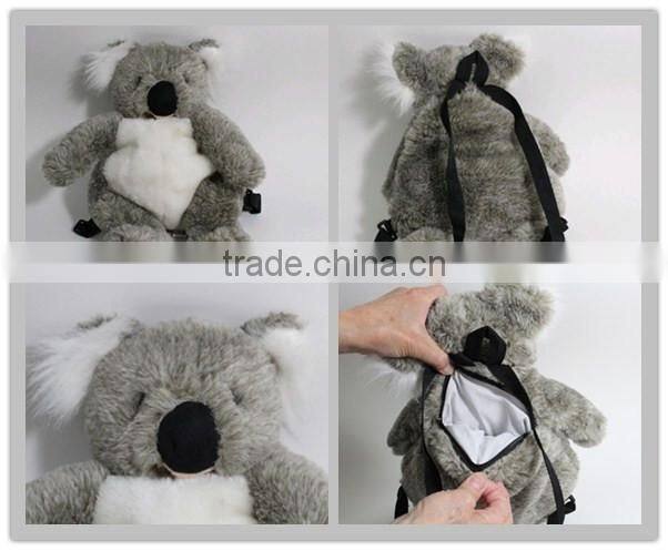 Gray Koala Bear Plush Backpack Overnight Animal Travel Bag Zoo Australian