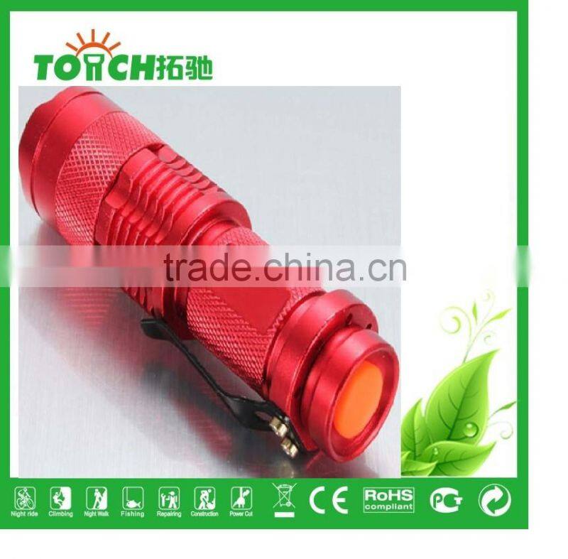 mini led falshlight super waterproof zoomable led lamp Rechargeable High power flashlight 3w XPE led flashlights for camping