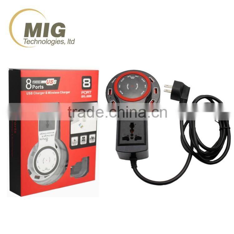 12A 8 USB ports Wireless phone charger For Samsung galaxy S6 For iphone 4/5/6/6s