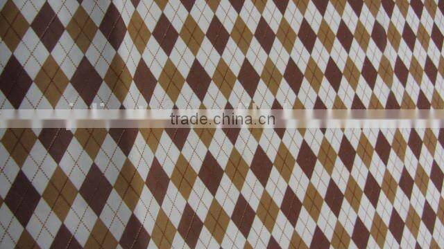 mickey mouse knit coffee diamond checks on white polyester milk fiber Spandex print italy fabric