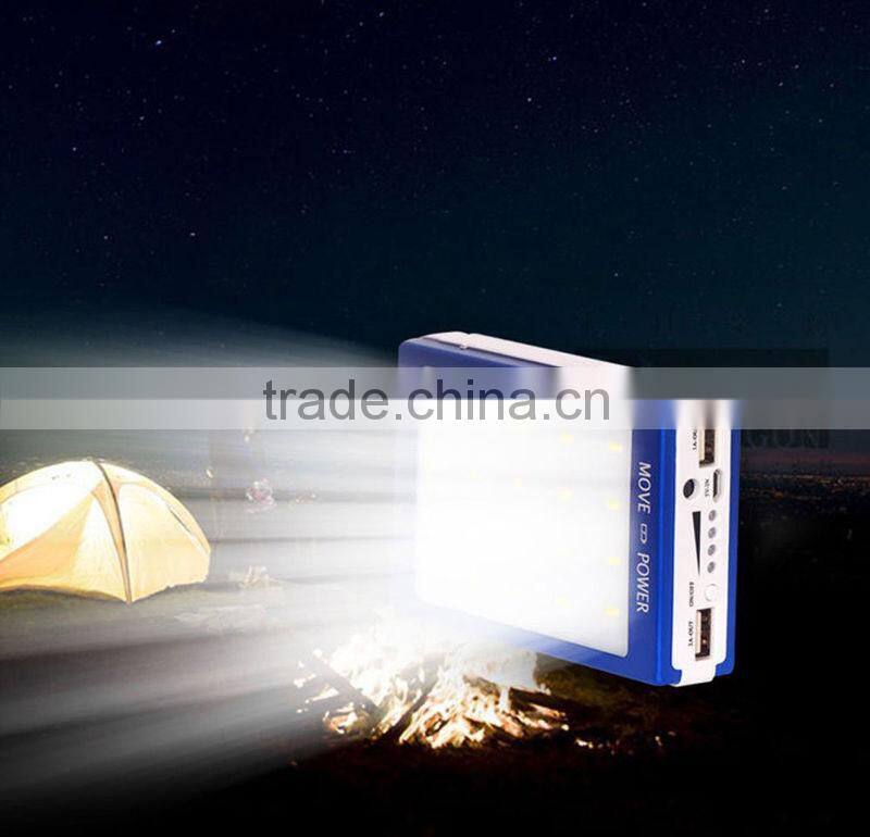 50000mAh Solar Panel Power Bank External Charger Battery Cell Phone Black 2USB