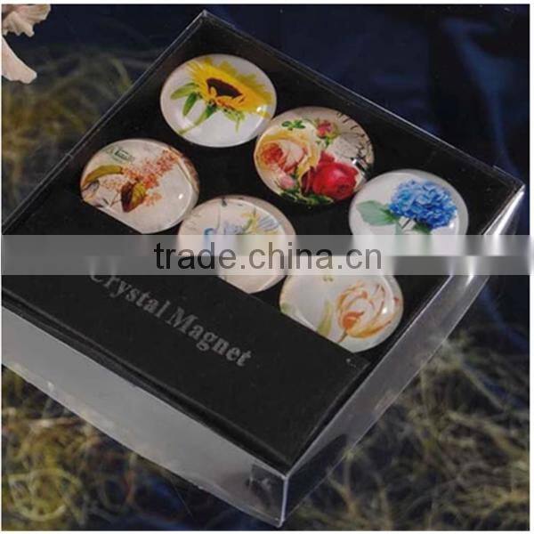 Beautiful customized dome glass crystal portugal souvenir fridge magnet