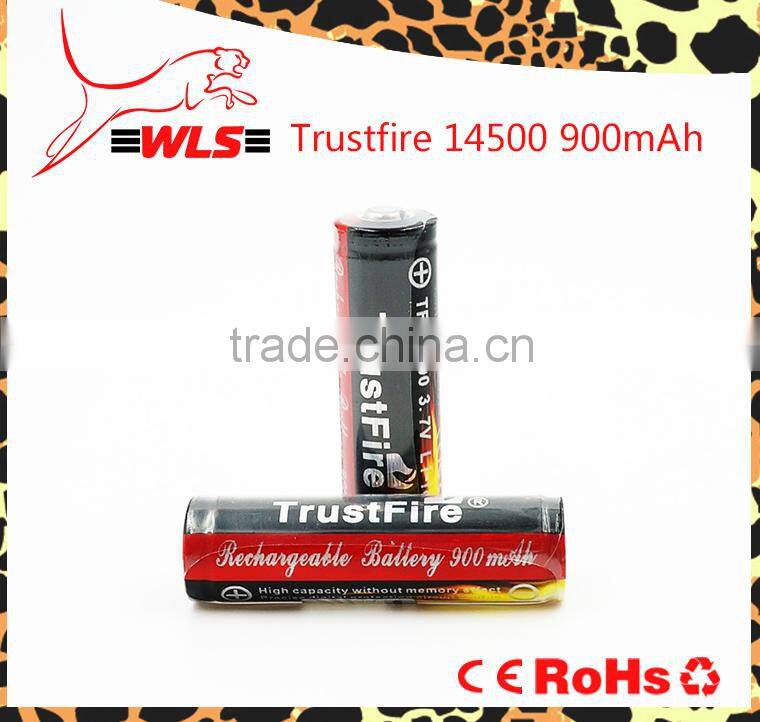 In stock!!! Vapcell newest Trustfire 900mAh 3.7v icr 14500 li-ion rechargeable battery