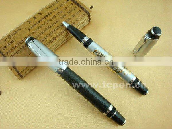 metall ball pen wrapped leather L003r