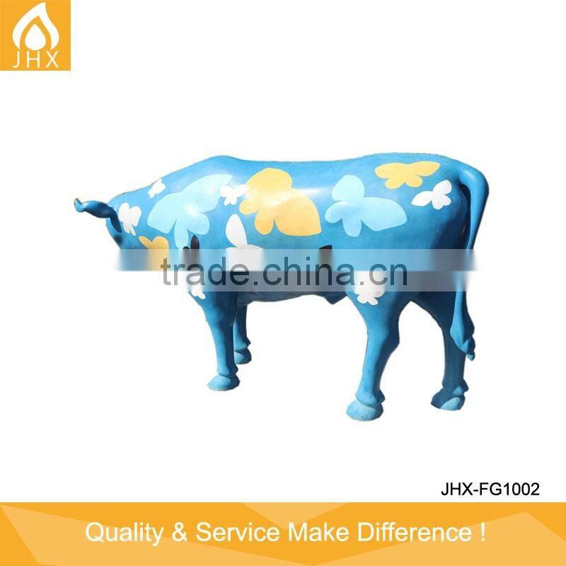 Fiberglass Sculpture Cow For Garden Decoration