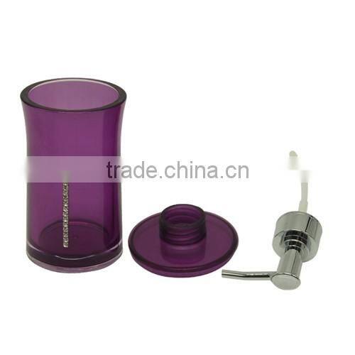 elegant purple bathroom plastic bottle with pump dispenser