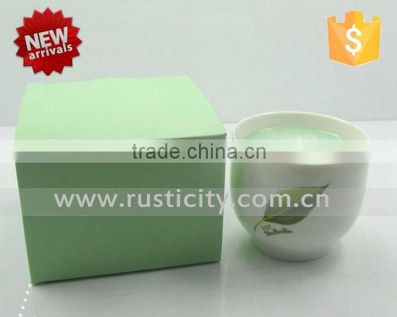 high quality natural oil soy massage candles in ceramic vessal