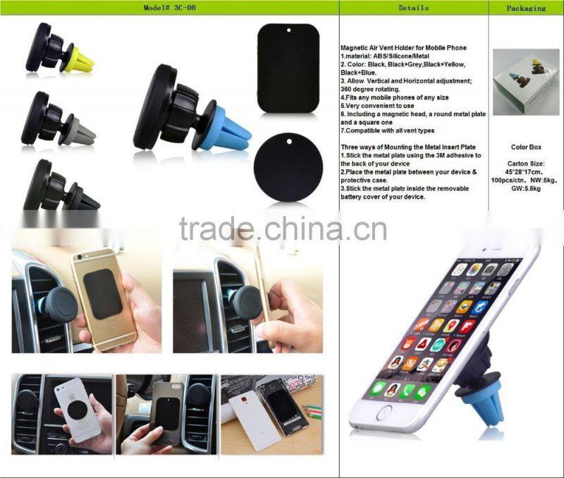Universal air vent phone holder for smartphone Magnetic Car Air Vent Phone Holder portable air vent smartphone mount holder