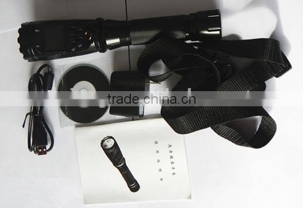 LED Rechargeable police security flashlight 1080P multifunctional police flashlight