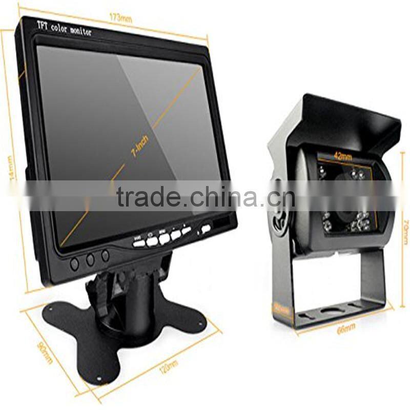 7" TFT LCD Rear View Monitor +12V/24V Car Truck bus excavator Rear View Wireless Night Vision Reversing camera
