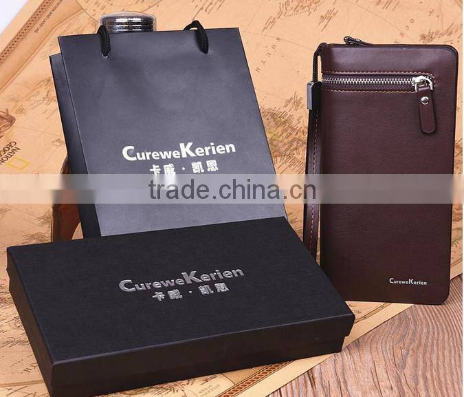 China direct male leather purse men long PU hand wallet