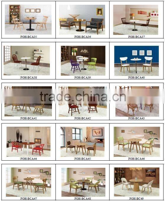 Wooden High End Leather Cafe Chair (FOH-NCP11)