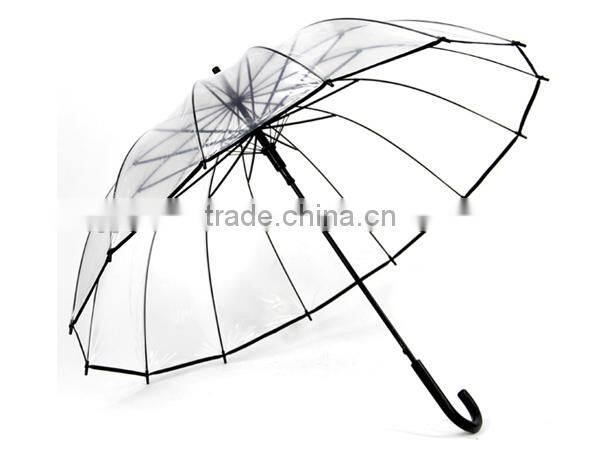 23" 14k Straight Transparent POE Rain Umbrella
