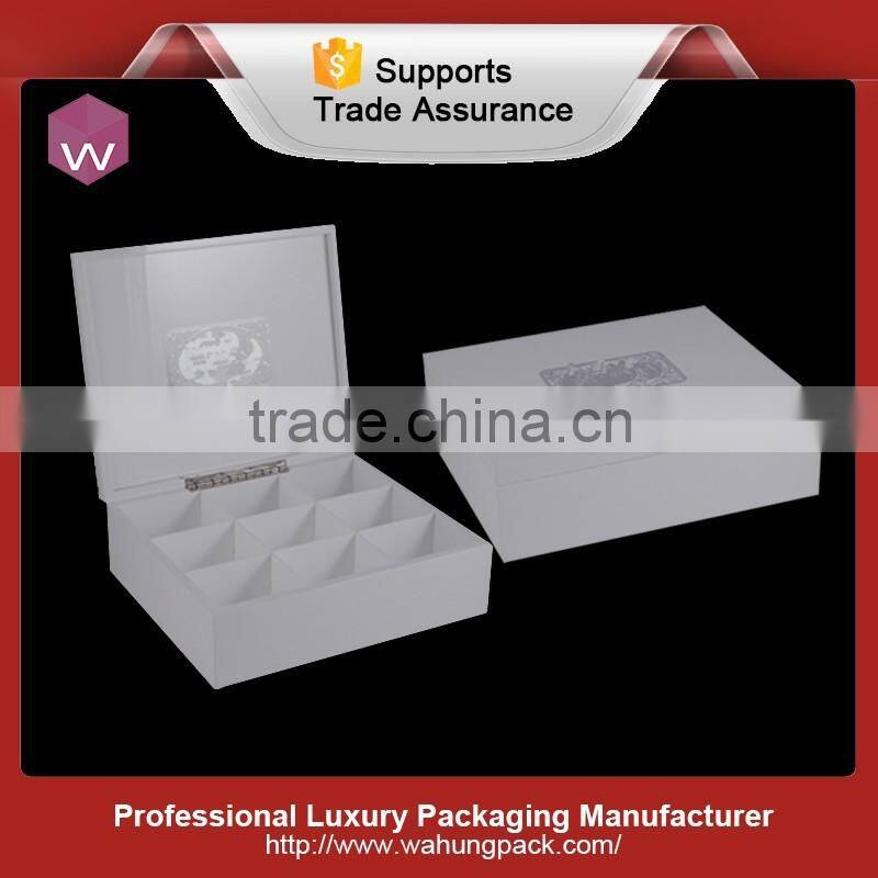 Engraving Logo White Wooden Tea Bags Box For Storage Design With Compartments