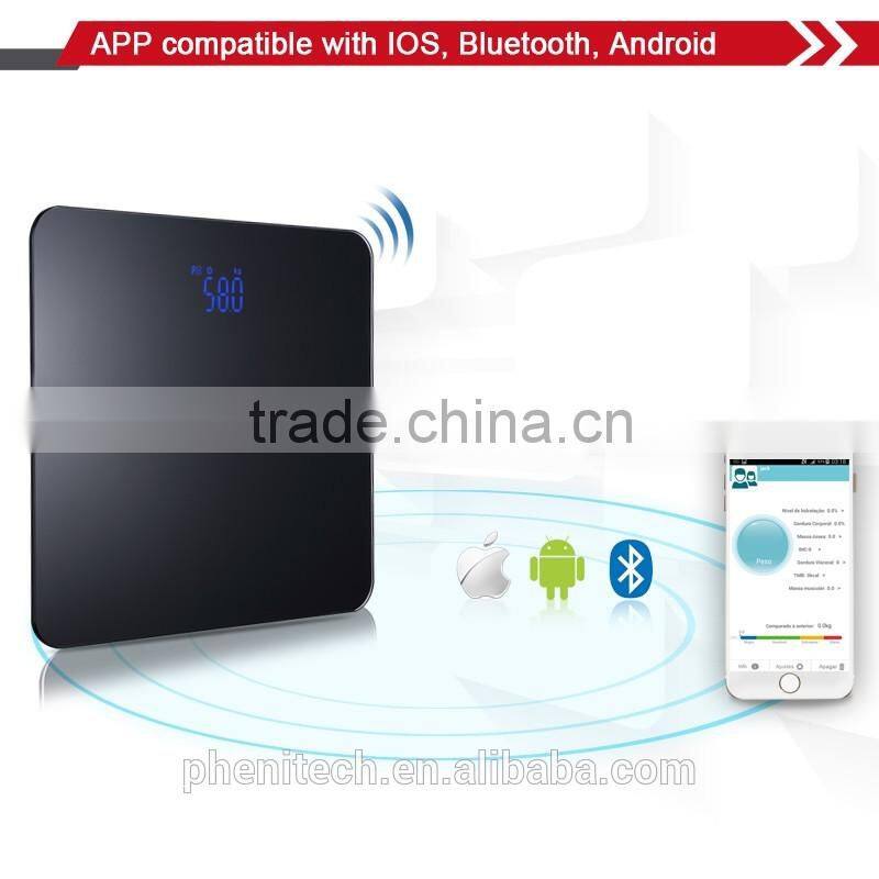 Large Led Display Black Bluetooth Body Scale Digital Weighting Scale